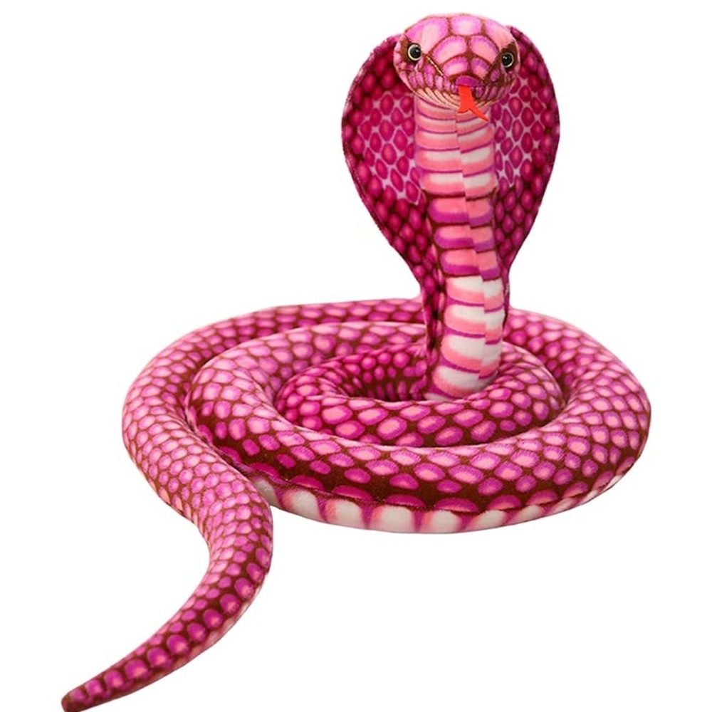 Pink Cobra with Geometric Patterns and Iconic Hood